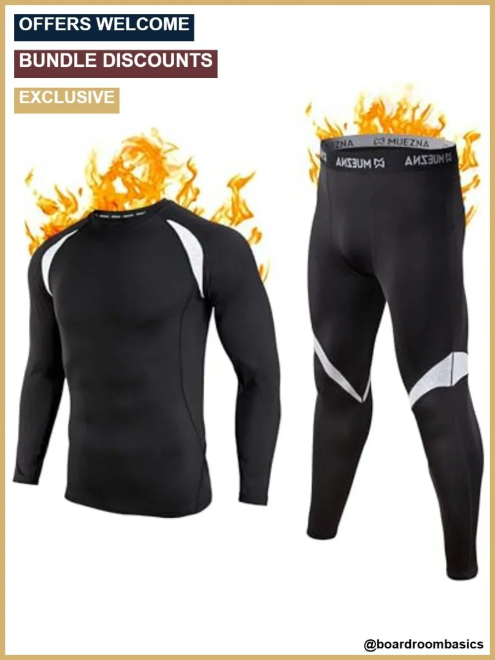Men's Thermal Underwear Set Long Johns Base Layer 92% Polyester Fleece Lined